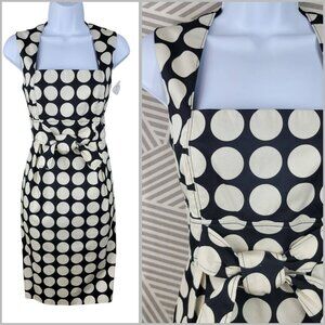 NEW Jessica Howard Dress Size 6 Party Pinup Bow Front Polkadot Pinup Sheath